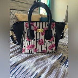 Luv Betsey by Betsy Johnson Floral and Striped Satchel